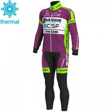 Set Fietsshirt Lange Mouw + Lange Koersbroek 2020 Bardiani-CSF N001 Winter Thermal Fleece